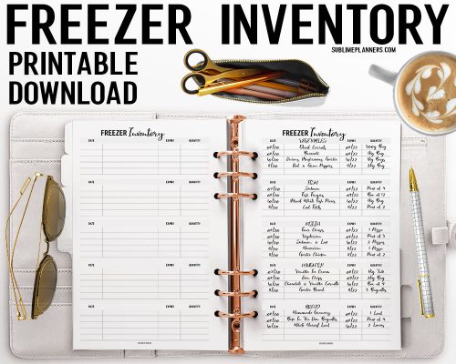 Freezer Inventory Printable