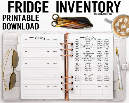 Fridge Inventory Printable