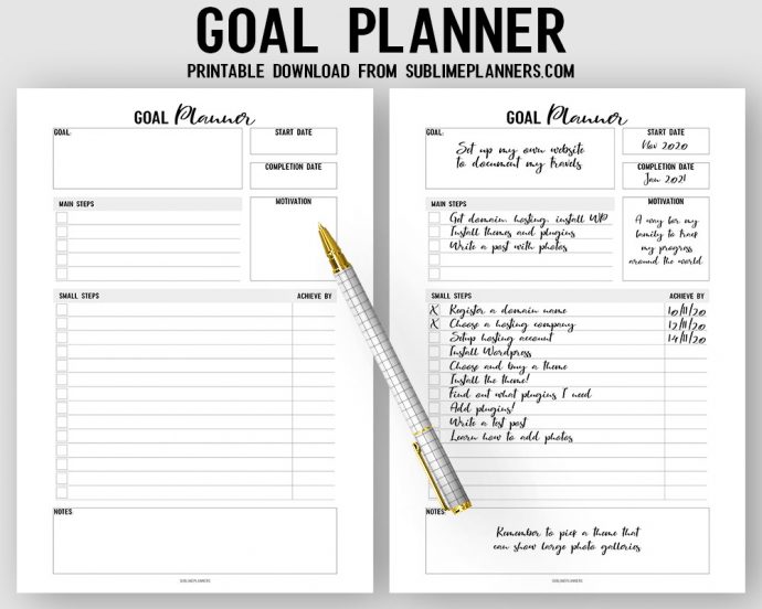 Goal Planner PDF Download